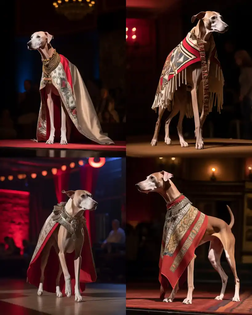 A sleek Azawakh runway look 2
