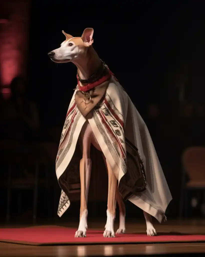 A sleek Azawakh runway look 6
