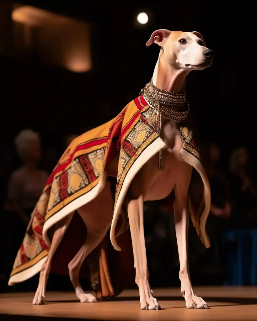 A sleek Azawakh runway look 7