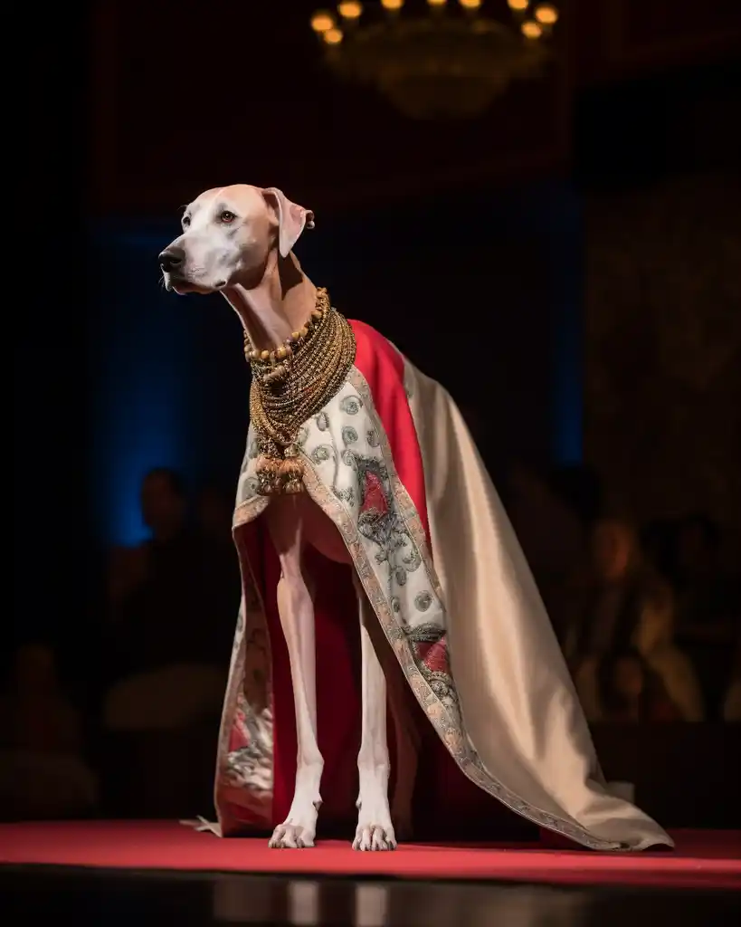 A sleek Azawakh runway look 8