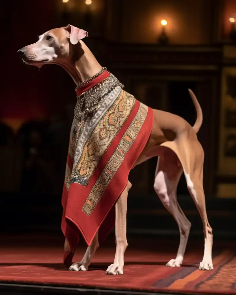 A sleek Azawakh runway look 9