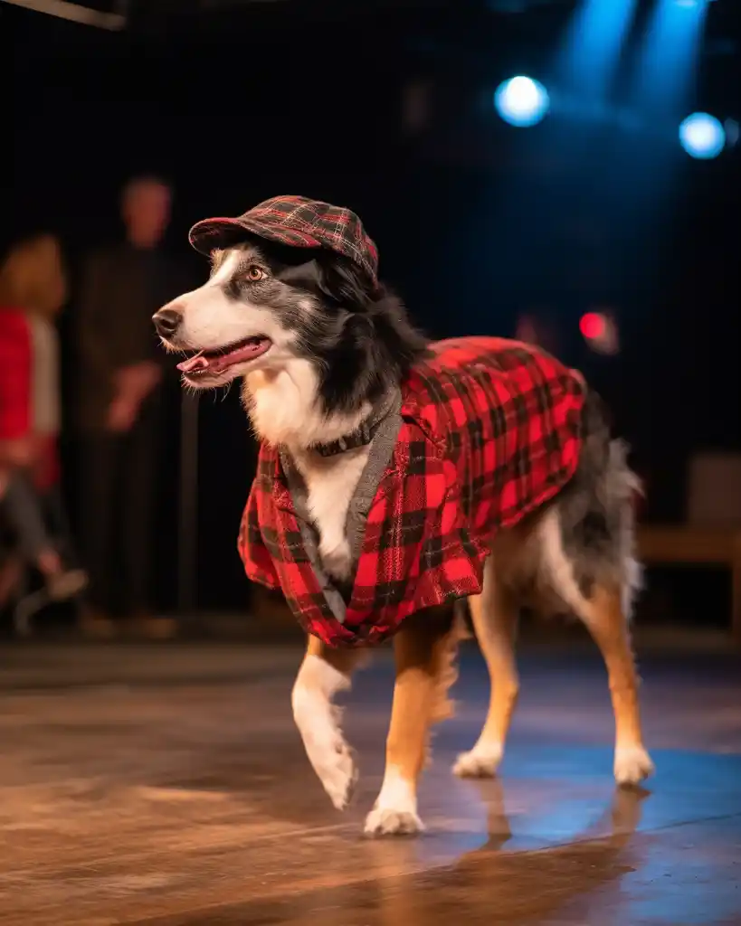 A stylish border collie runway look 5
