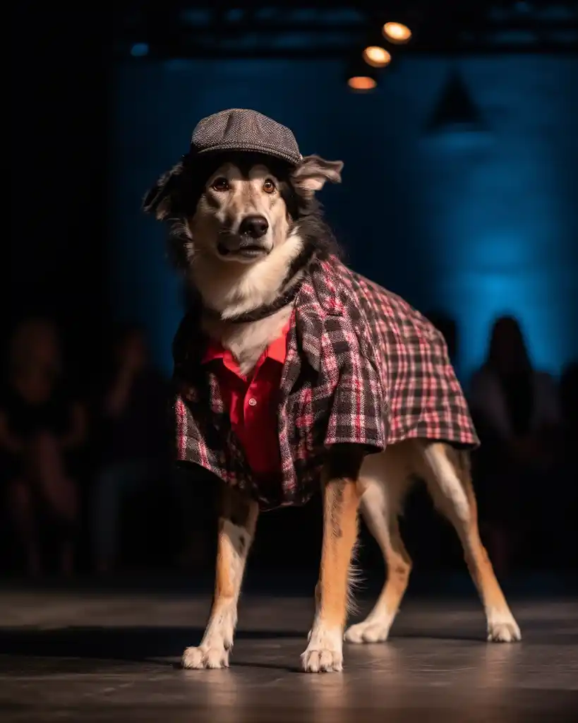 A stylish border collie runway look 8