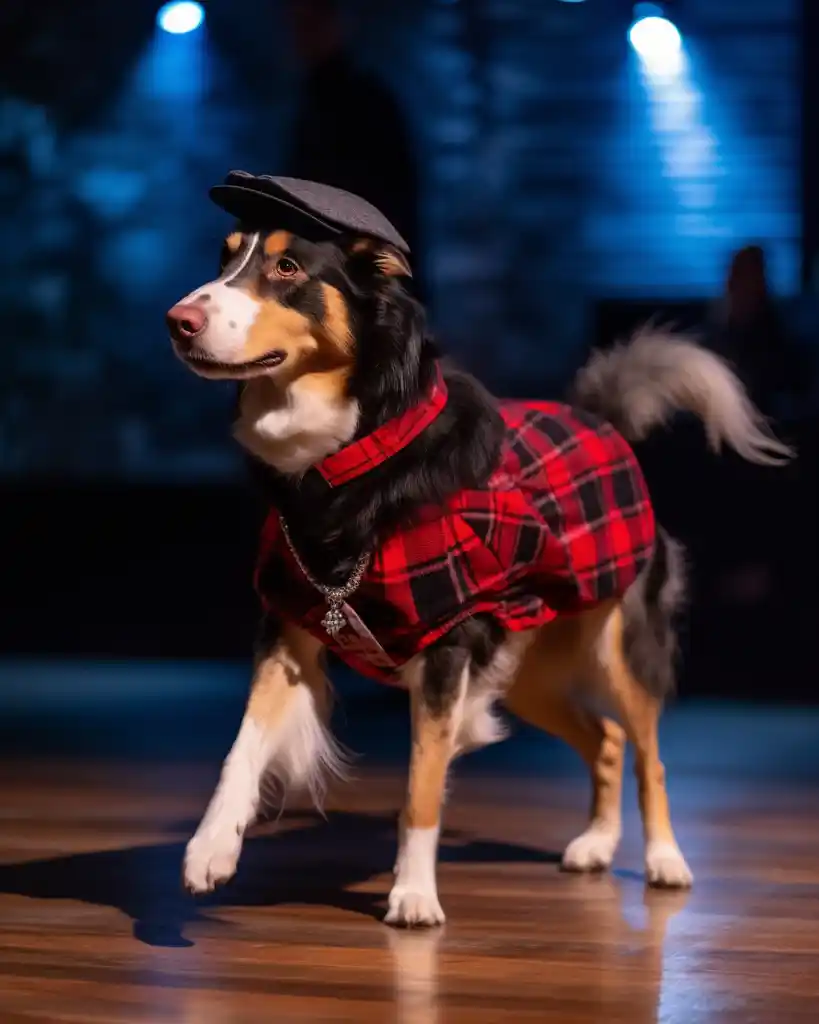 A stylish border collie runway look 9