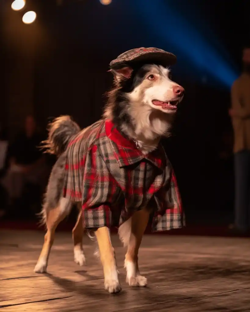 A stylish border collie runway look 11