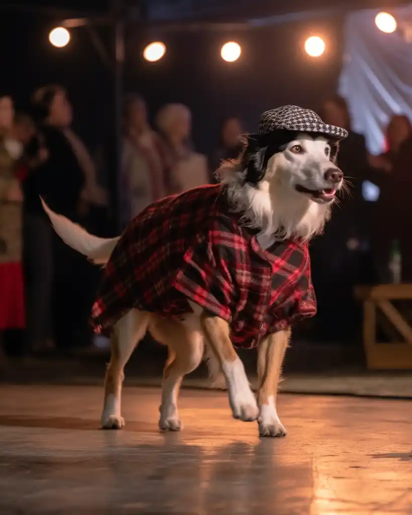 A stylish border collie runway look 12