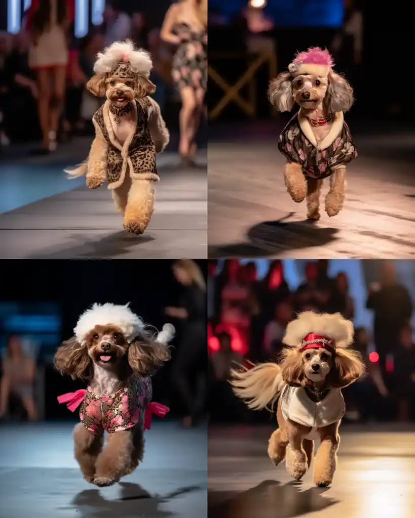 A fashionable Cavapoo runway look 2