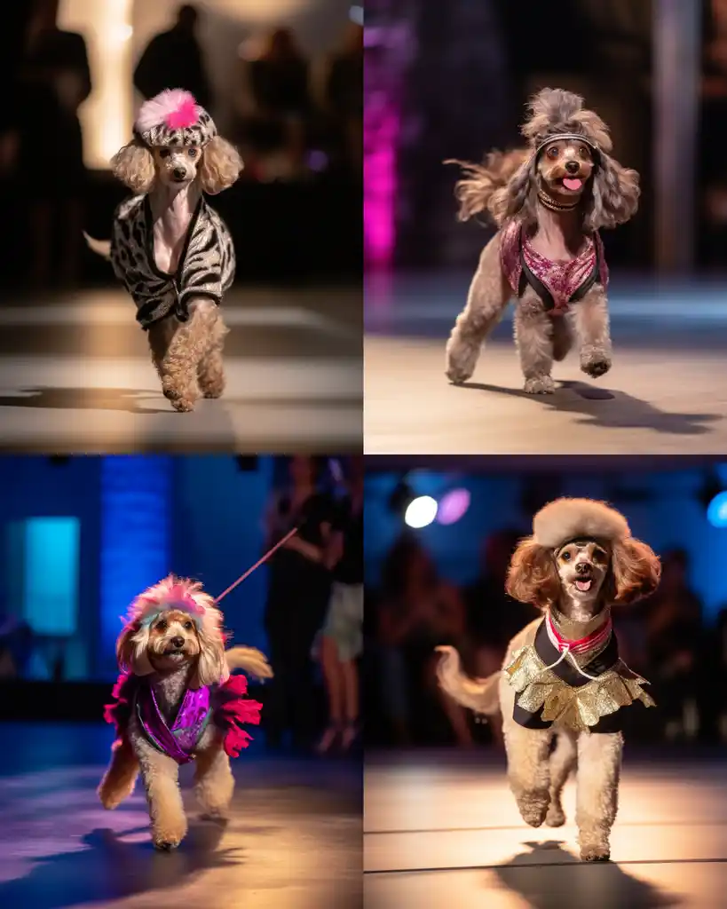 A fashionable Cavapoo runway look 3