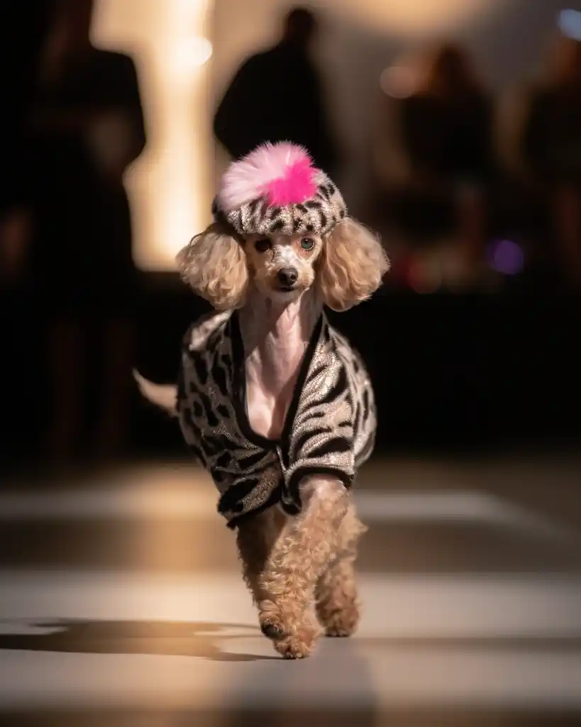 A fashionable Cavapoo runway look 5