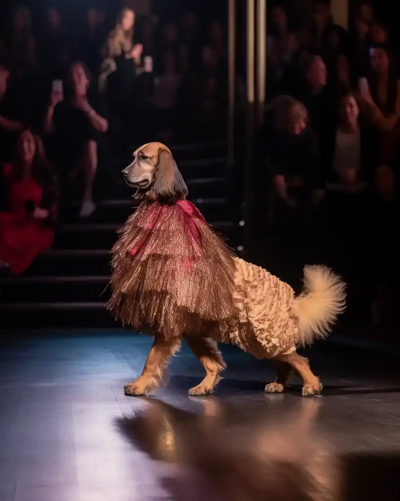 An elegant Cocker Spaniel runway look 1