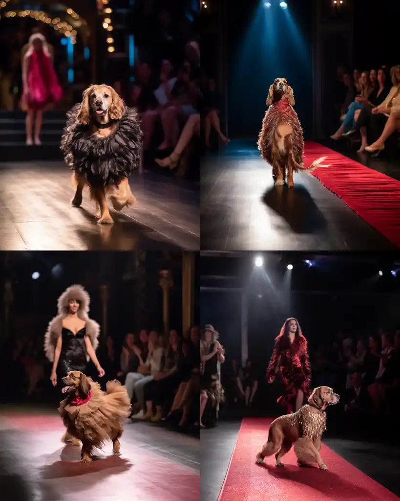 An elegant Cocker Spaniel runway look 3