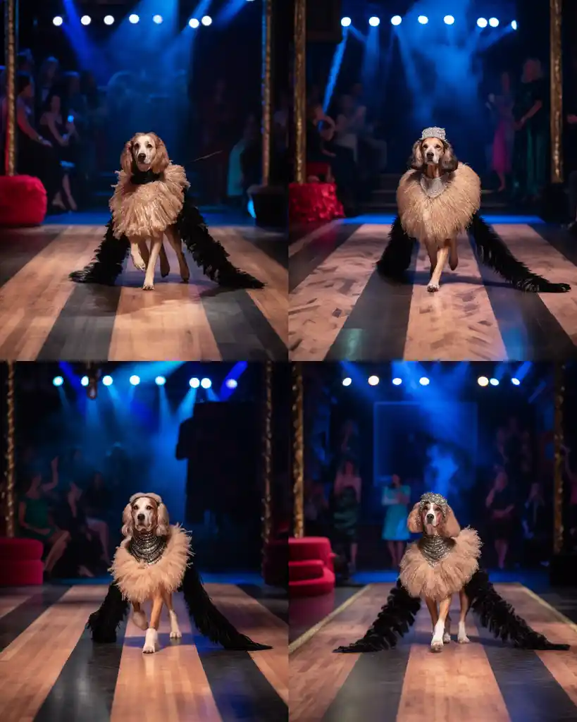 An elegant Cocker Spaniel runway look 5
