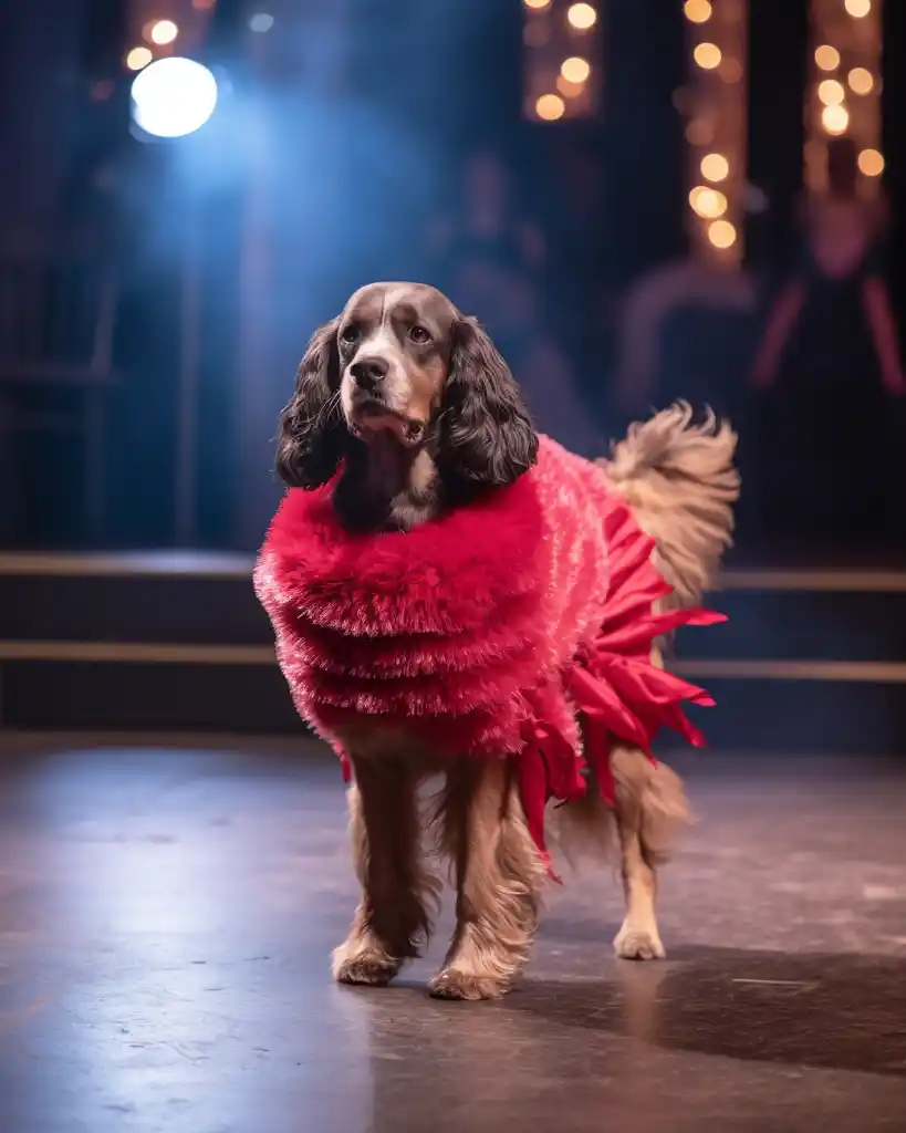 An elegant Cocker Spaniel runway look 6