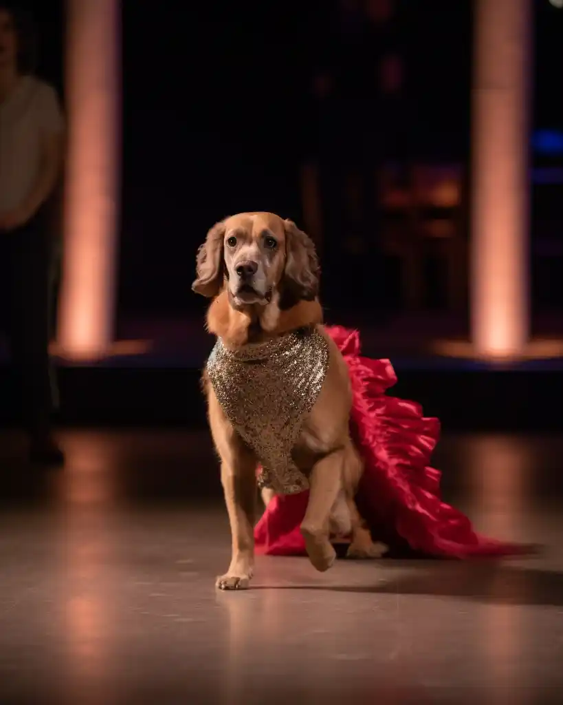 An elegant Cocker Spaniel runway look 11