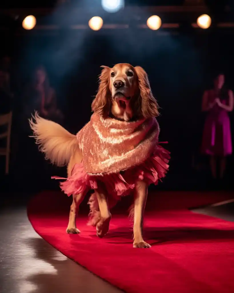 An elegant Cocker Spaniel runway look 12