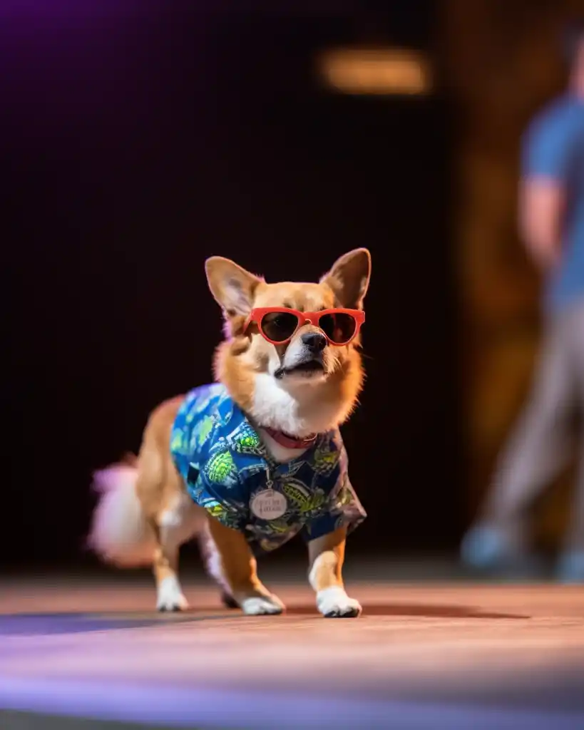 A trendy Corgi runway look 1