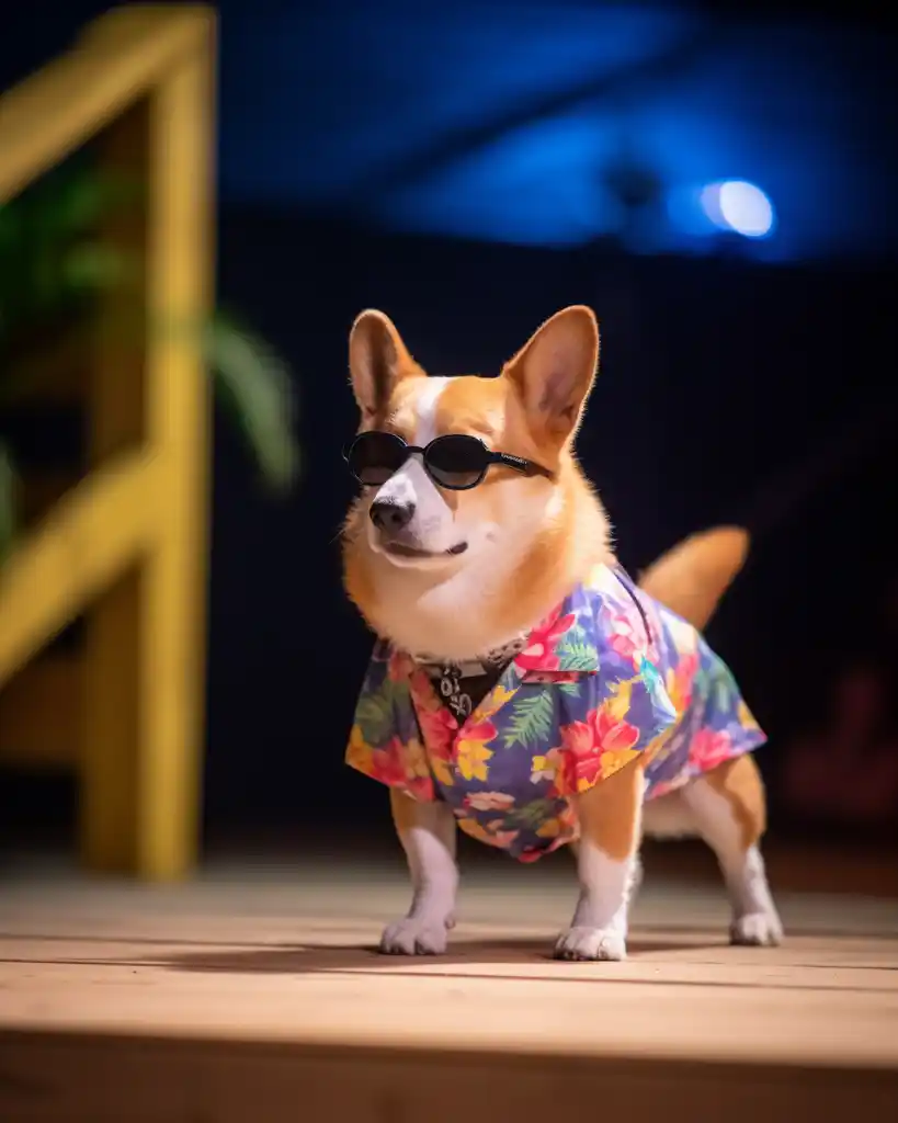 A trendy Corgi runway look 4