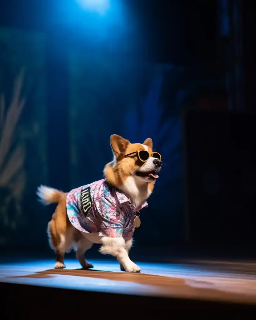 A trendy Corgi runway look 5