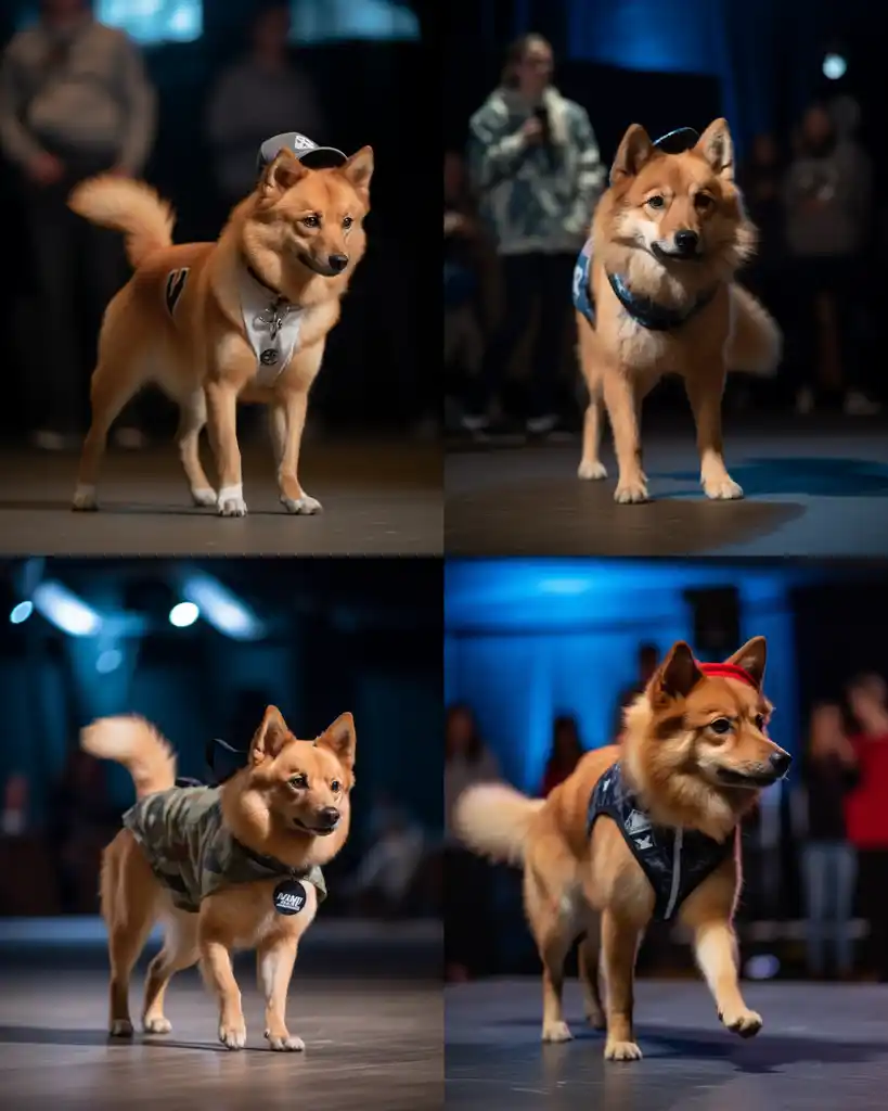 A stylish Finnish Spitz runway look 3