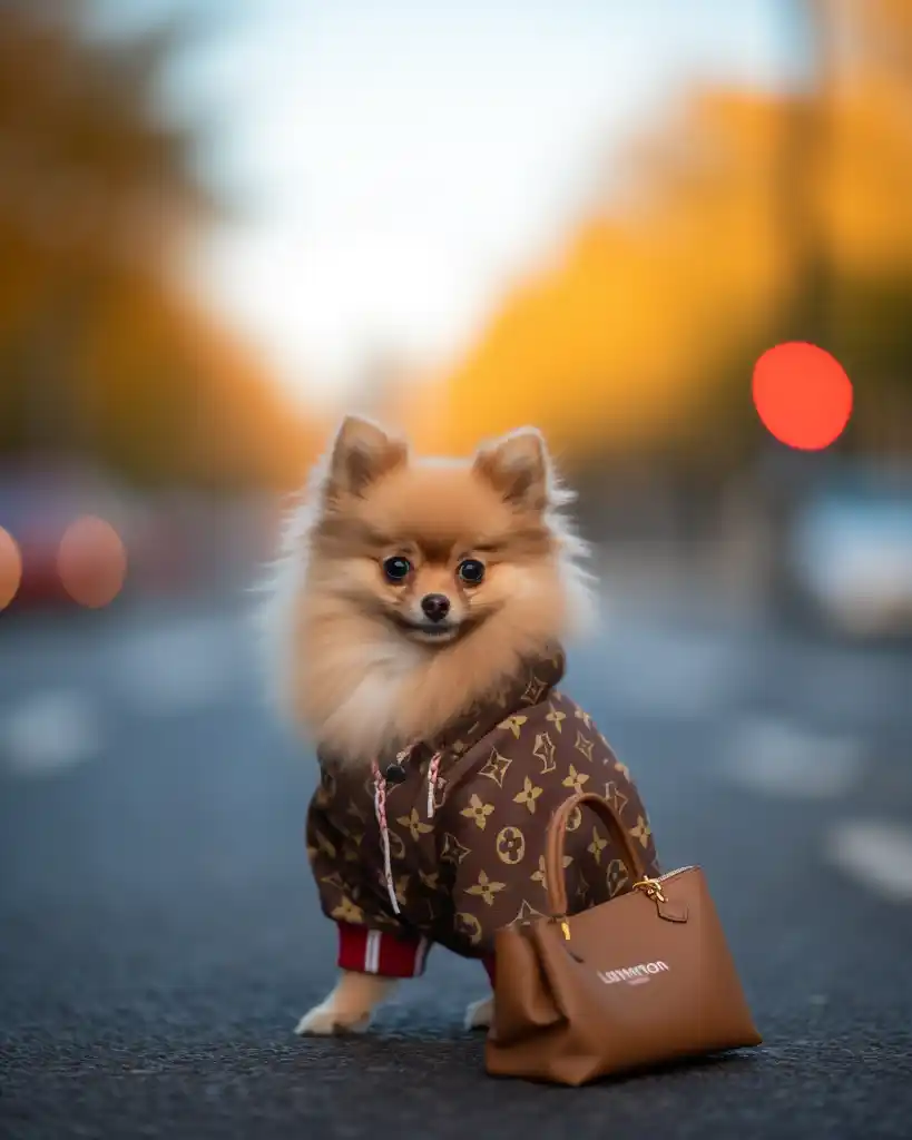 A cute Pomeranian runway look 1