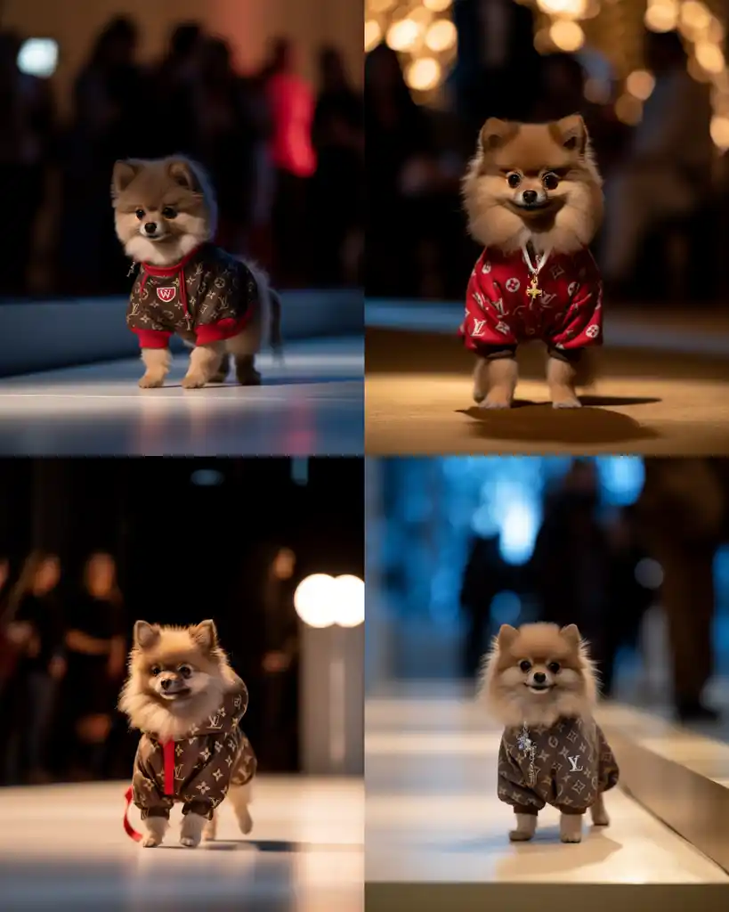 A cute Pomeranian runway look 2