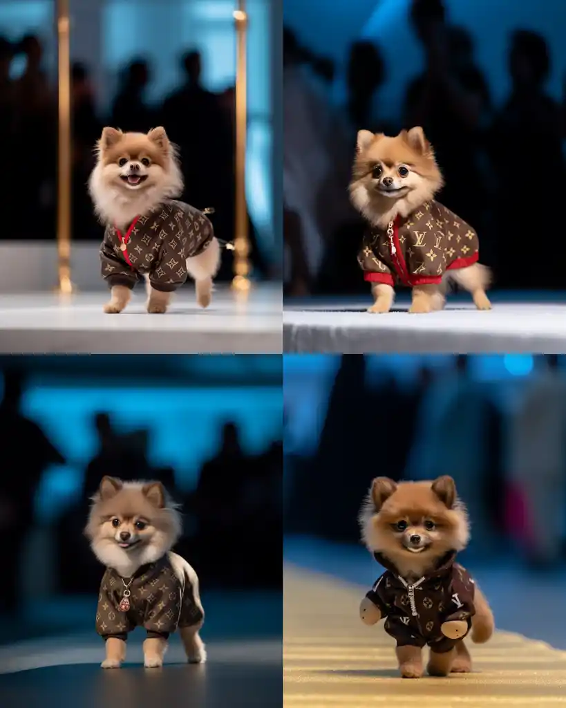 A cute Pomeranian runway look 3