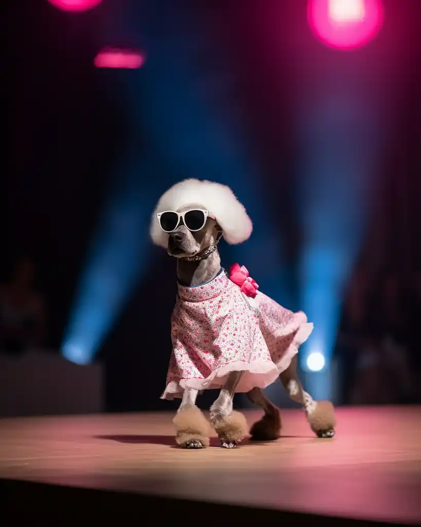 A chic Poodle runway look 13