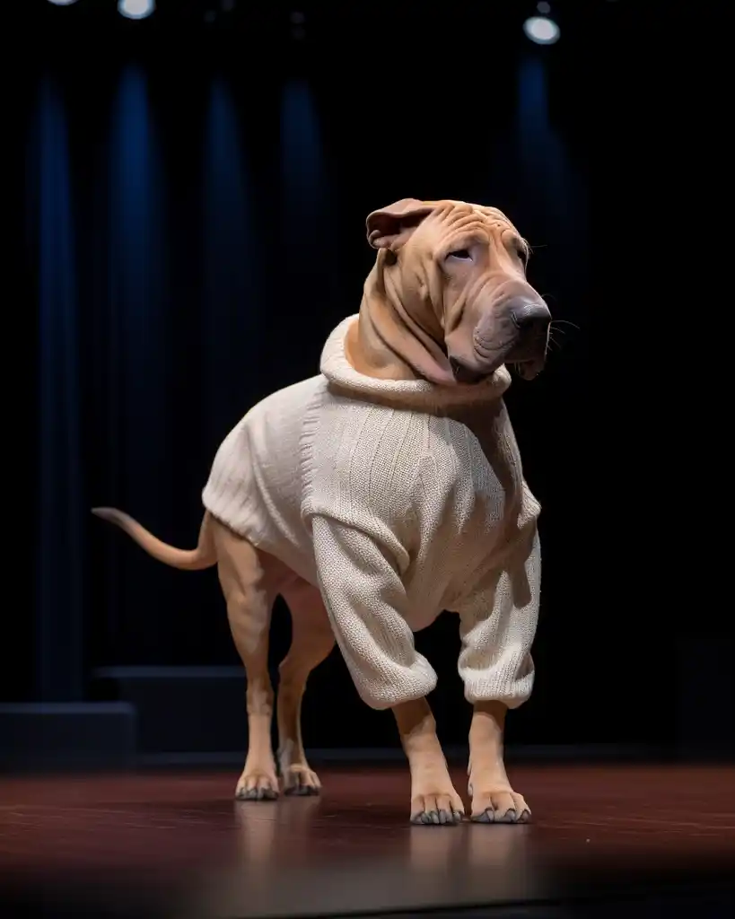 A sophisticated Shar Pei runway look 1