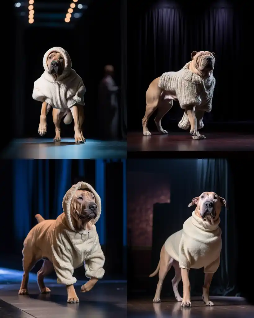 A sophisticated Shar Pei runway look 2