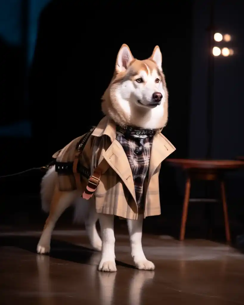 A majestic Siberian Husky runway look 1