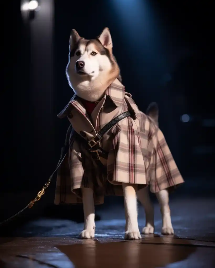 A majestic Siberian Husky runway look 7