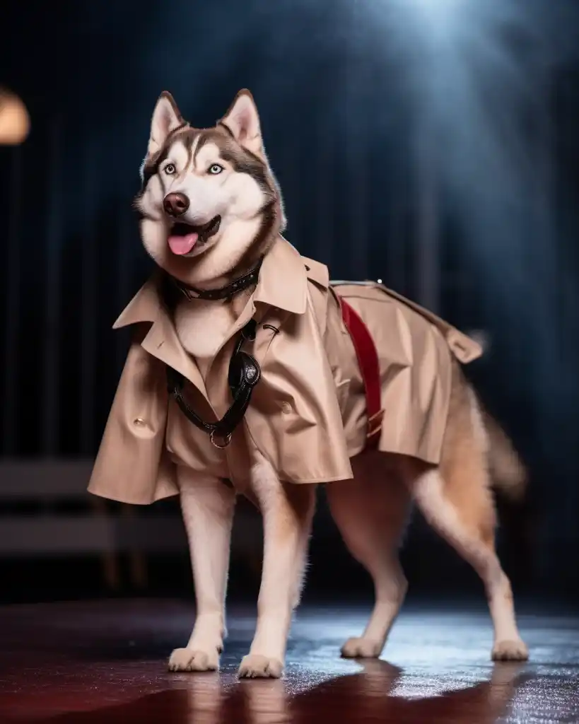A majestic Siberian Husky runway look 10